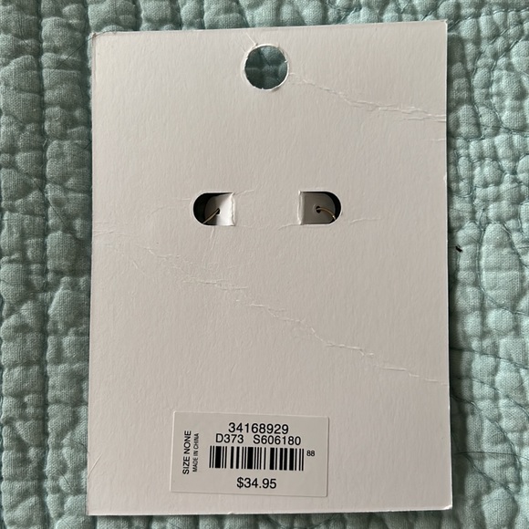 Loft brand - Pave Crescent Hoop Earrings in Gold - Picture 3 of 3